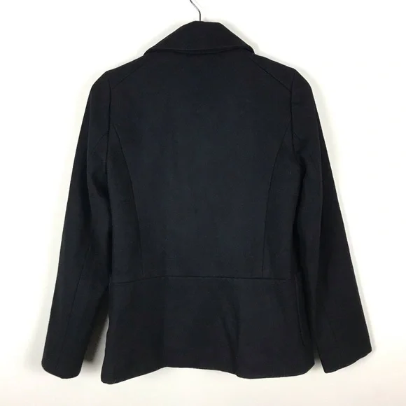J. Crew Black Pea Coat with Gold Buttons - Picture 7 of 9